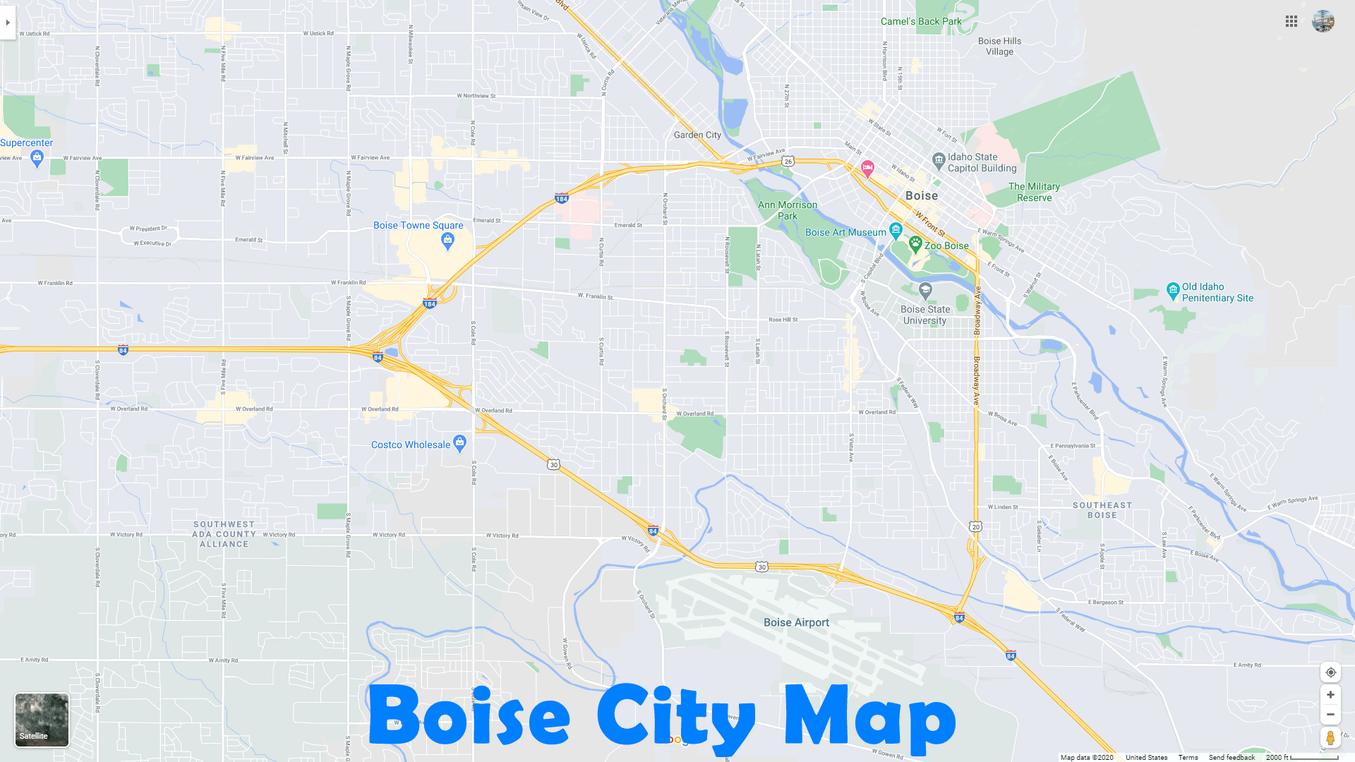 Boise City idaho Map